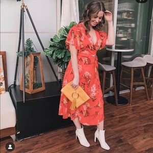 ✨Vince Camuto Red Floral Midi Dress✨